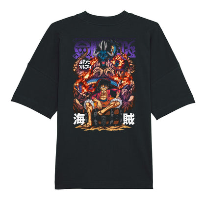 "Black Drop-Luffy/Kaido! X One Piece" Oversize Shirt