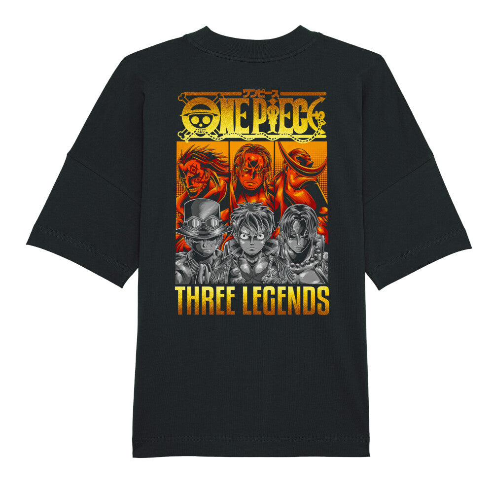 "Black Drop-Three Legends X One Piece" Oversize Shirt