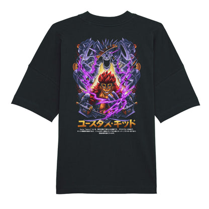 "Black Drop-Kid X One Piece" Oversize Shirt