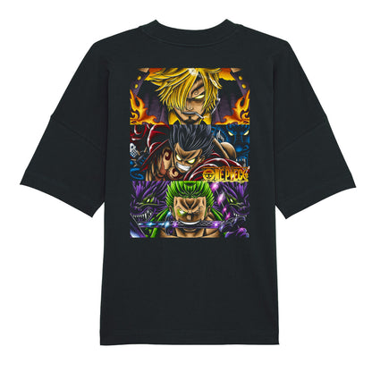 "Black Drop-Sanji/Luffy/Zoro X One Piece" Oversize Shirt