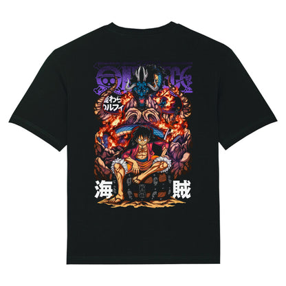 "Black Drop-Luffy/Kaido! X One Piece" Relax Fit Shirt