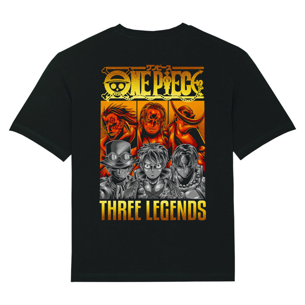 "Black Drop-Three Legends X One Piece" Relax Fit Shirt