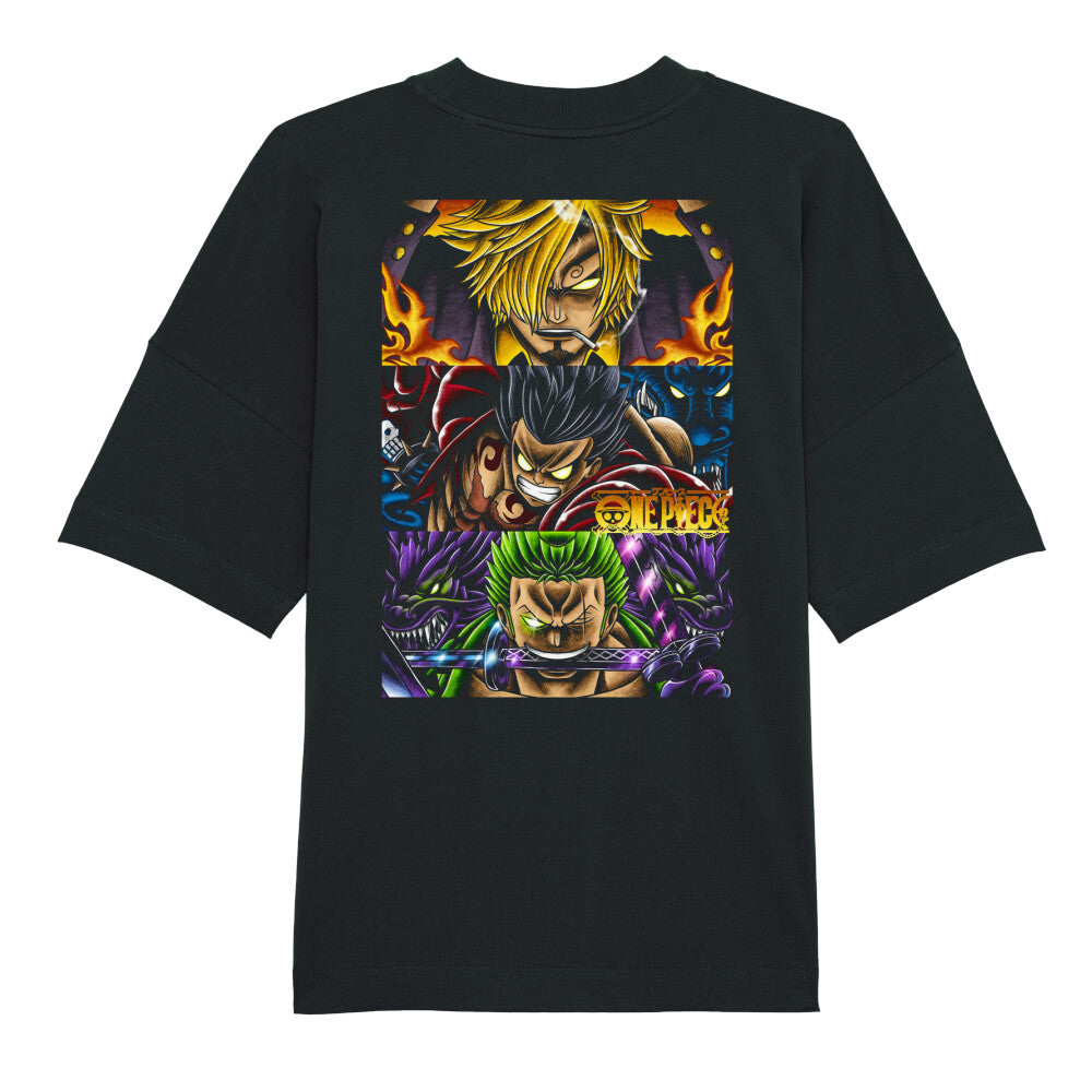 "Black Drop-Sanji/Luffy/Zoro X One Piece" Oversize Shirt